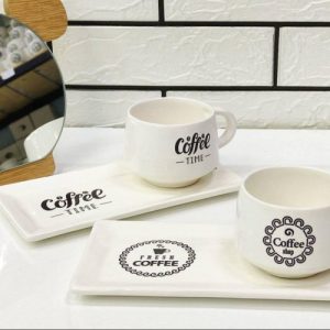 ست فنجان و سینی طرح Coffee