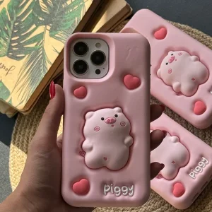 قاب Piggy سیلیکونی برجسته آیفون