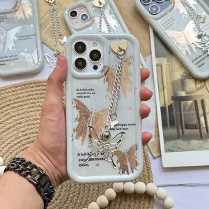 قاب پروانه طلایی دخترانه گوشی آیفون مدل iPhone 15 Pro Max