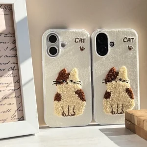 قاب گوشی آیفون 16 پرومکس طرح گربه برجسته