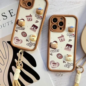 قاب آیفون 11 پرو شکلاتی خرسی Choco Bear با آویز