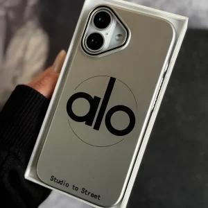 قاب Silver Alo طرح لوگو Alo گوشی آیفون 12 و آیفون 12 پرو