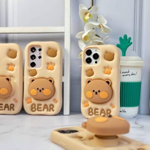 قاب فانتزی سیلیکونی خرسی تدی Bear گوشی آیفون 14 پرومکس و آیفون 15 پرومکس