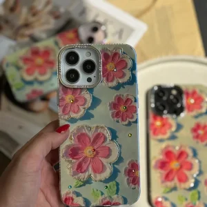 قاب گل آبرنگی نقاشی آیفون