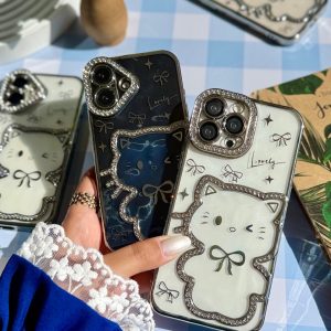 قاب Hello Kitty نگینی (کدC2122) مناسب برای iPhone 16Promax
