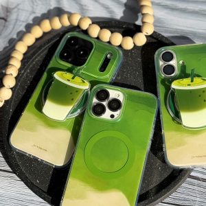 قاب ماچا مگ سیف دار با پاپ سوکت مگنتی (کدC2113) مناسب برای iPhone 14Promax