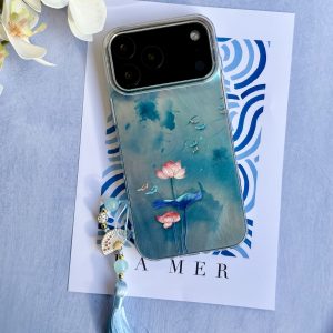 قاب نیلوفر آبی با آویز (کدC2123) مناسب برای iPhone 14Promax