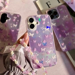 قاب Holo butterfly با آویز (کدC2142) مناسب برای iPhone 15Promax