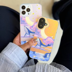 قاب موبایل Galaxy S20FE سفارشی هولوگرامی مات | dreamy whale (کد 0448)