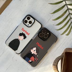 قاب موبایل iPhone XR سفارشی شفاف | love frame (کد 0449)
