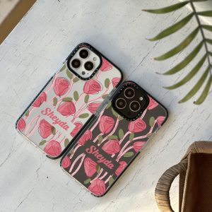 قاب موبایل iPhone 12Pro / 12 سفارشی شفاف | Rose (کد 0420)