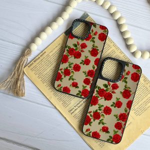 قاب موبایل Galaxy A24 سفارشی آینه ای | red rose (کد 0485)