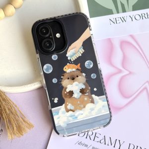 قاب موبایل Galaxy S24FE سفارشی شفاف | Bubble Time Otter (کد 0521)