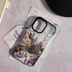 قاب موبایل iPhone 17Pro سفارشی شفاف | christmas night (کد 0534)