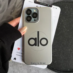 قاب Silver Alo طرح لوگو Alo گوشی آیفون 12 پرومکس