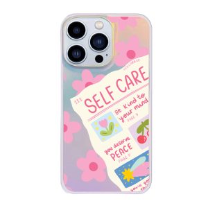 قاب موبایل سفارشی هولوگرامی | self care (کد 0563)