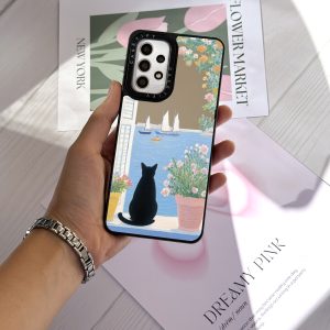 قاب موبایل Galaxy A32 4G سفارشی آینه ای | spring cat (کد 0578)