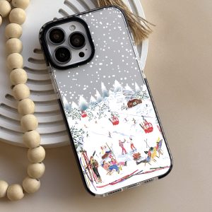قاب موبایل Galaxy S24Ultra سفارشی شفاف | Ski day (کد 0540)