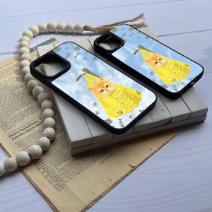قاب موبایل Galaxy A14 سفارشی آینه ای | گربه نارنجی (کد 0487)