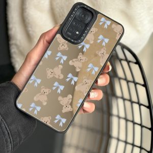 قاب موبایل Galaxy A71 سفارشی آینه ای | bear papillon (کد 0404)