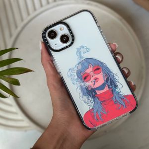 قاب شفاف موبایل سفارشی | blueRed girl (کد 0187) مناسب برای iPhone17ProMax