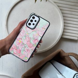 قاب موبایل iPhone XR سفارشی | گل لاله صورتی رنگ روغن (کد 0154)