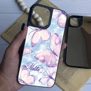 قاب موبایل Galaxy A31 سفارشی آینه ای | butterfly (کد 0382)