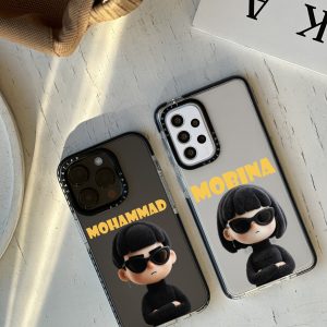 قاب موبایل Galaxy A12 سفارشی شفاف | Cool Couple (کد 0484)