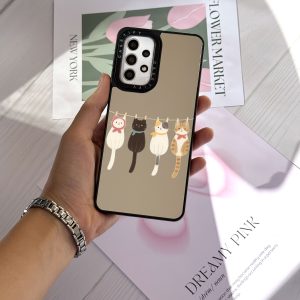 قاب موبایل Galaxy A55 سفارشی آینه ای | گربآویز (کد 0497)