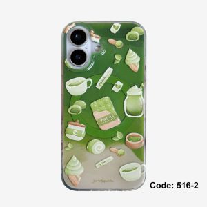 قاب موبایل iPhone 16Pro سفارشی ماچا مگ سیف دار با پاپ سوکت (کد0516)