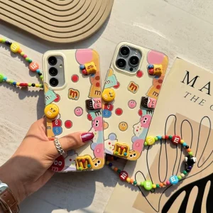 قاب گوشی سامسونگ S24 Fe طرح M&M با آویز