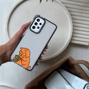 قاب شفاف موبایل سفارشی | گربه پول دوست (کد 0184) مناسب برای Galaxy A06