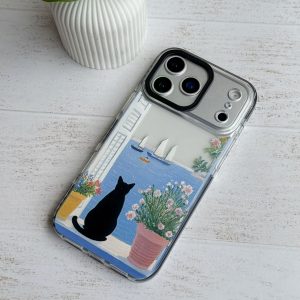 قاب موبایل iPhone 11Pro سفارشی شفاف | spring cat (کد 0578)