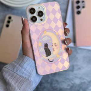 قاب موبایل Galaxy A15 سفارشی هولوگرامی مات | catmoon (کد 0460)