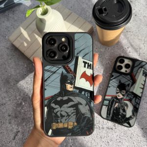 قاب موبایل Galaxy A32 4G سفارشی آینه ای | batman & catwoman (کد 0478)