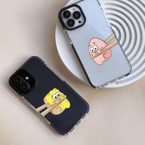 قاب موبایل Xiaomi Note 11 4G / Note 11S سفارشی شفاف | Bob & Patrick (کد 0580)
