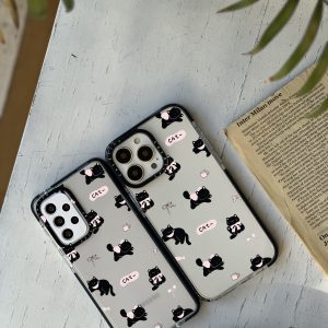 قاب موبایل Galaxy A12 سفارشی شفاف | cute cat (کد 0395)