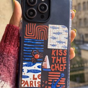 قاب موبایل iPhone X /XS سفارشی شفاف |Kiss the Chef (کد 0542)