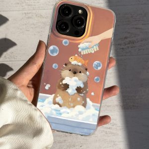 قاب موبایل iPhone 11Pro سفارشی هولوگرامی | Bubble Time Otter (کد 0521)
