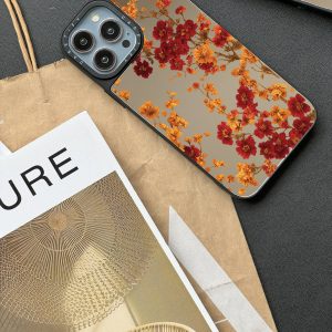 قاب موبایل iPhone 7Plus سفارشی آینه ای | برگای نارنجی (کد 0491)