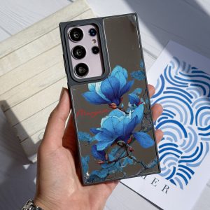 قاب موبایل GalaxyA12 سفارشی آینه ای | گل یخ (کد 0572)