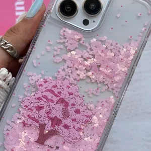 قاب آکواریومی طرح شکوفه گیلاس گوشی آیفون 16 پرو
