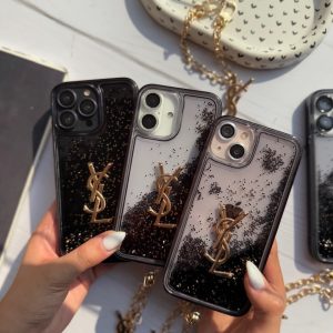 قاب Black YSL آکواریومی با آویز (کدC1936) مناسب برای iPhone 12 / iPhone 12Pro