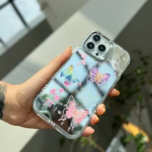 قاب آینه ای طرح پروانه برجسته گوشی آیفون 13 پرو