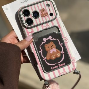قاب خرس 🧸 جاکارتی آینه ای با آویز (کدC2312) مناسب برای iPhone 18Promax/17Promax