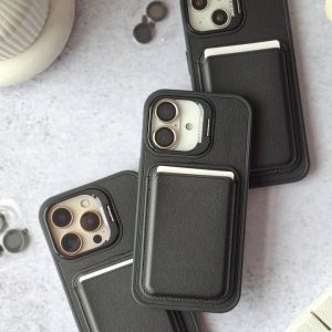 قاب چرمی MagSafe دار با کیف کارت مگنتی گوشی آیفون 17 پرومکس
