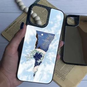 قاب گوشی آینه ای طرح شب و دریا (سفارشی)