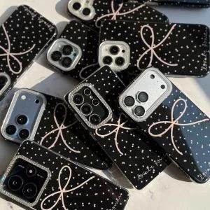 قاب فانتزی طرح شب ستاره ای و پاپیون دور لنز نگین
